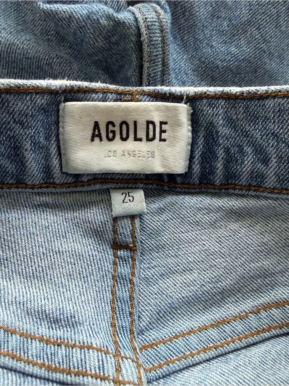 Agolde Wilder Mid Rise Distressed Straight in Whiplash Size 25 - Picture 3 of 5
